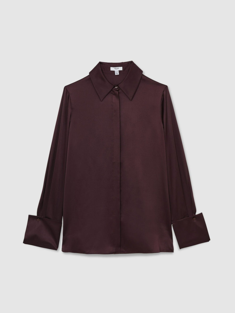 Silk Double-Cuff Button-Through Shirt Red | Womens