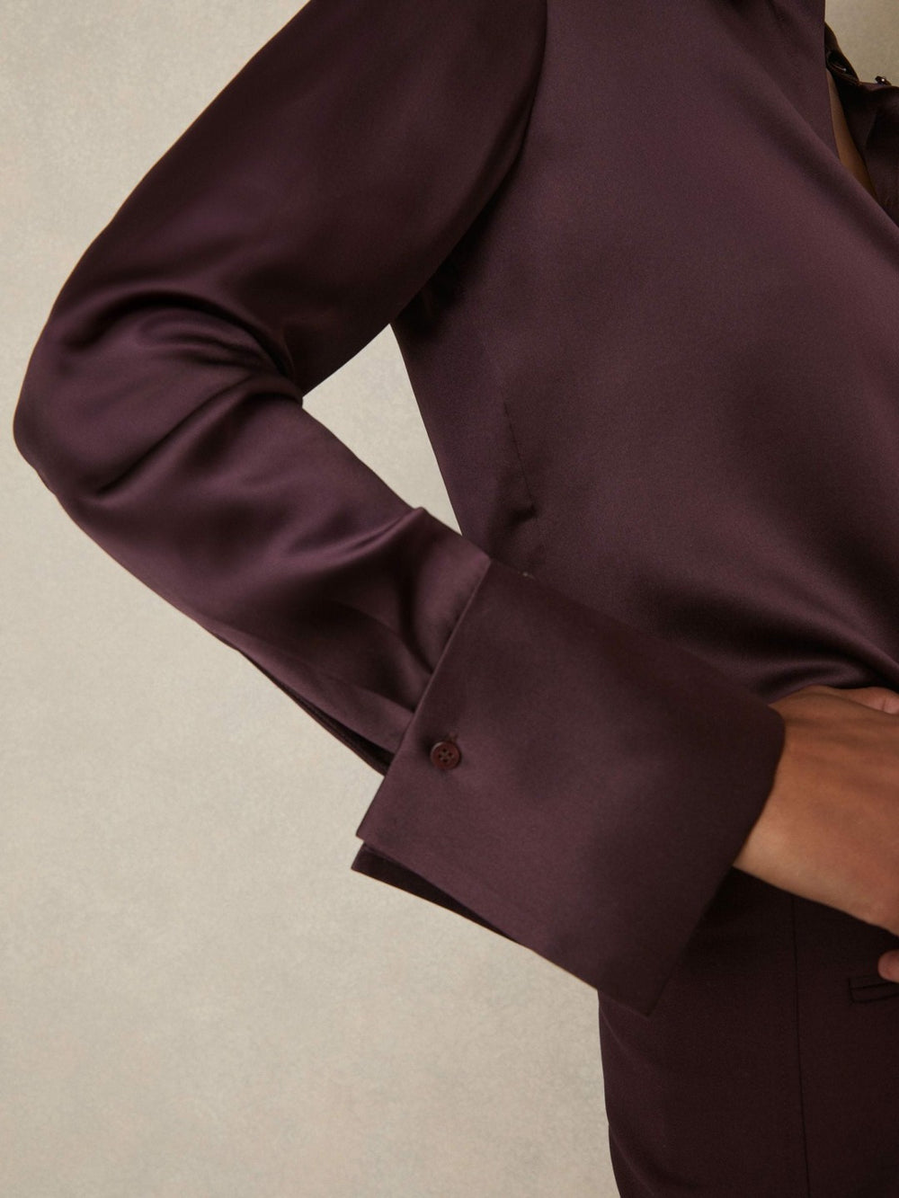 Silk Double-Cuff Button-Through Shirt Red | Womens