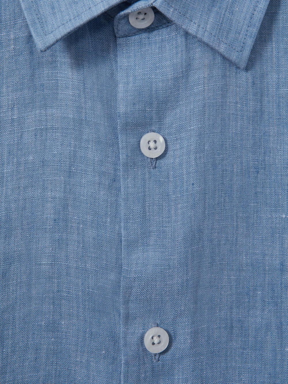9-13 yrs Short Sleeve Linen Shirt Sky Blue | Children