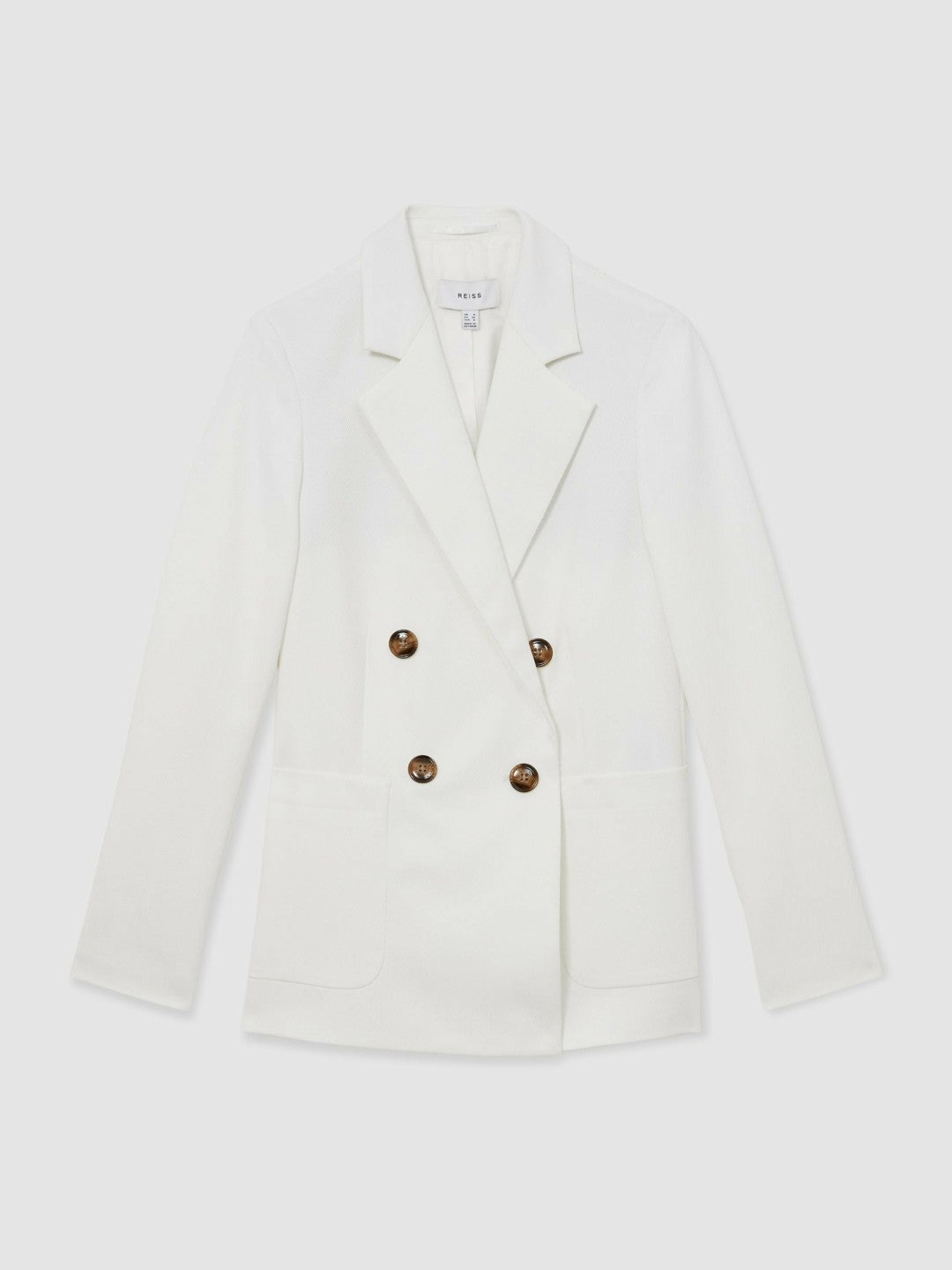 Double-Breasted Notch-Lapel Blazer White | Womens