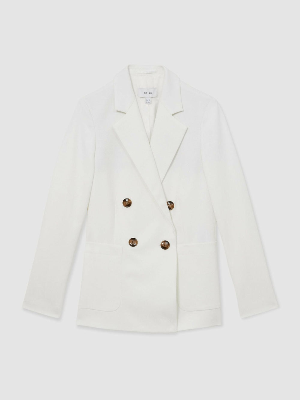 Double-Breasted Notch-Lapel Blazer White | Womens