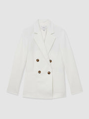 Double-Breasted Notch-Lapel Blazer White | Womens