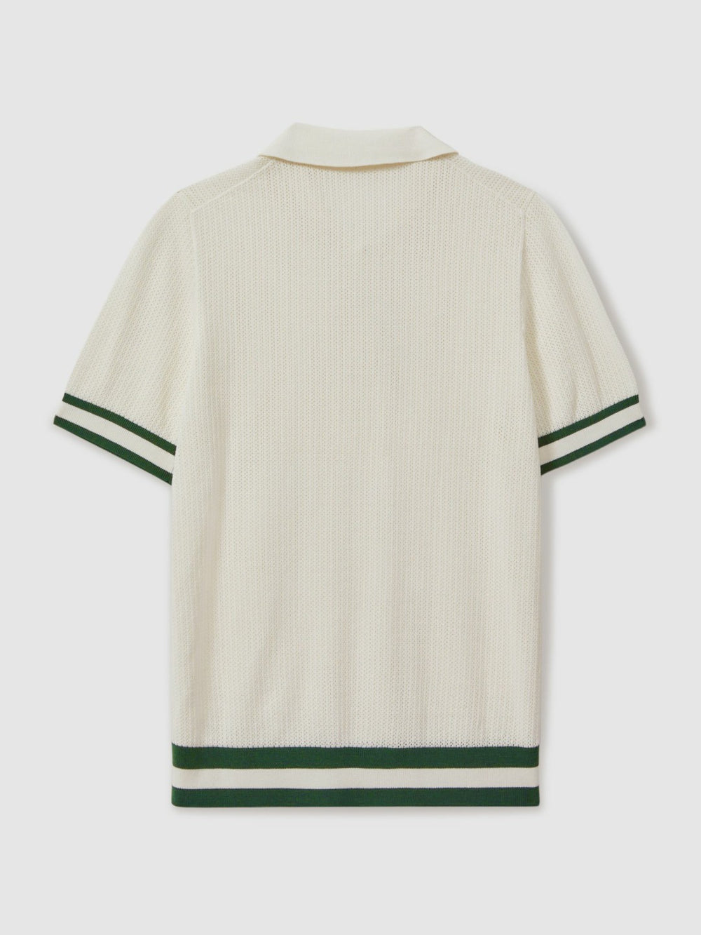 | Ché Knitted Half-Button Polo Shirt White | Mens