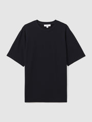 Textured Crew-Neck T-Shirt Navy | Mens
