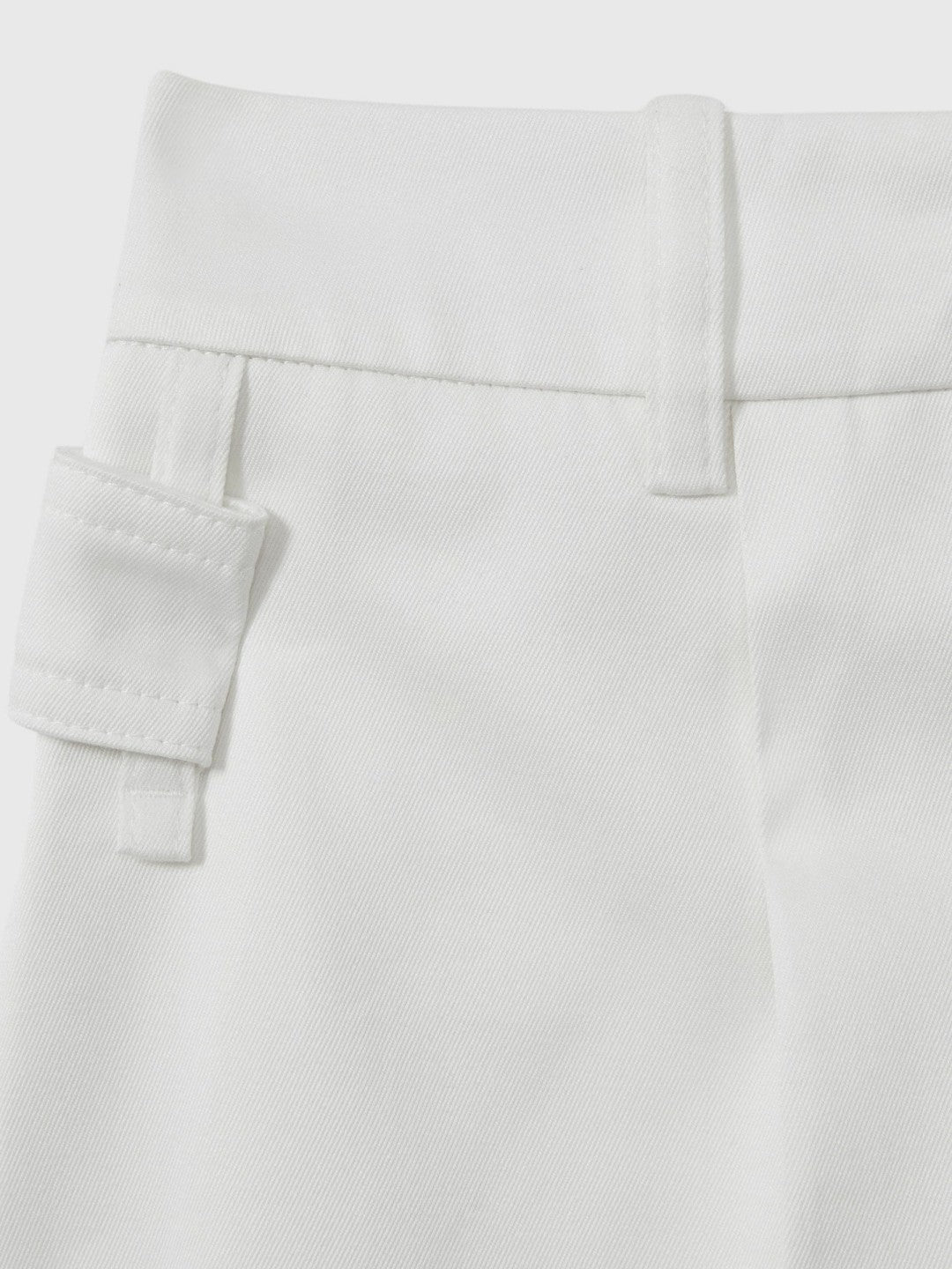 Cotton Wide Leg Suit Trousers White | Womens
