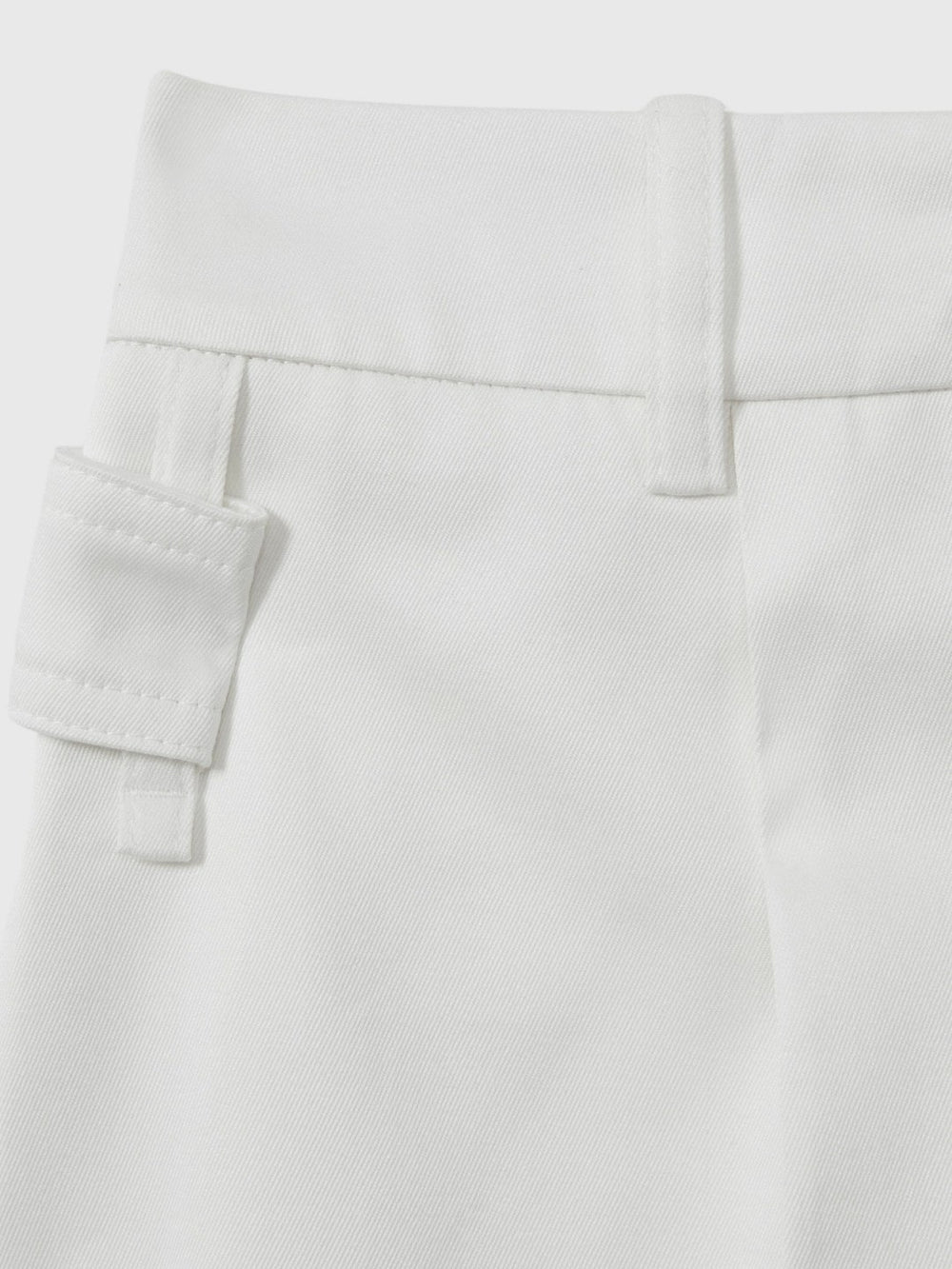 Cotton Wide Leg Suit Trousers White | Womens