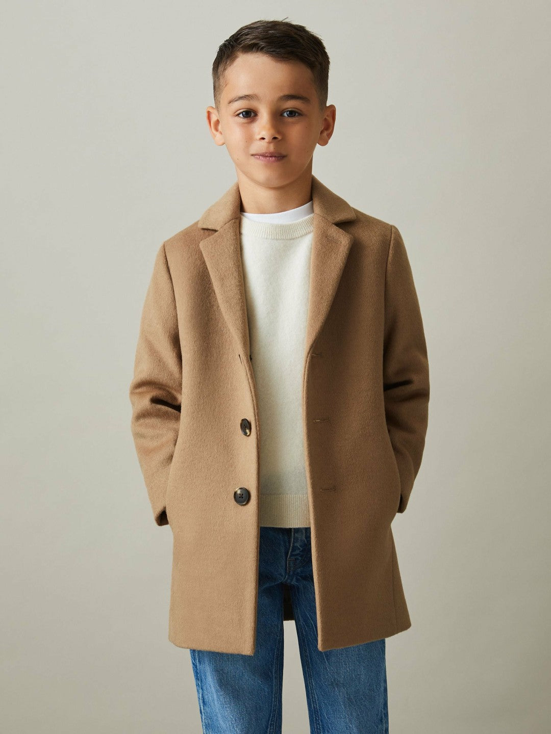 9-13 yrs Single Breasted Overcoat Camel | Children