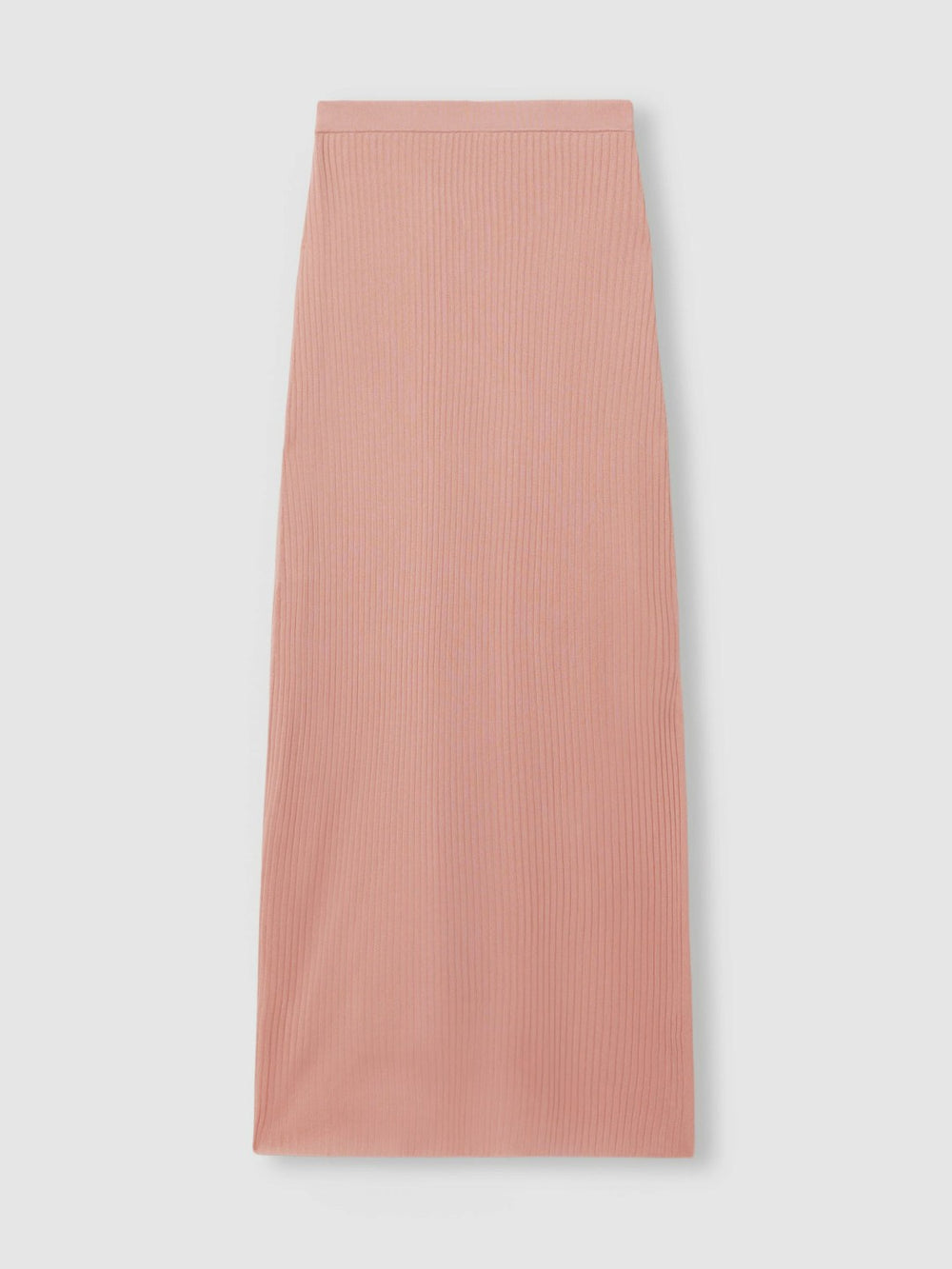 Carrie Pink Anna Quan Sheer Ribbed Knitted Midi Skirt Pink | Womens