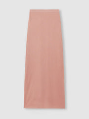 Carrie Pink Anna Quan Sheer Ribbed Knitted Midi Skirt Pink | Womens