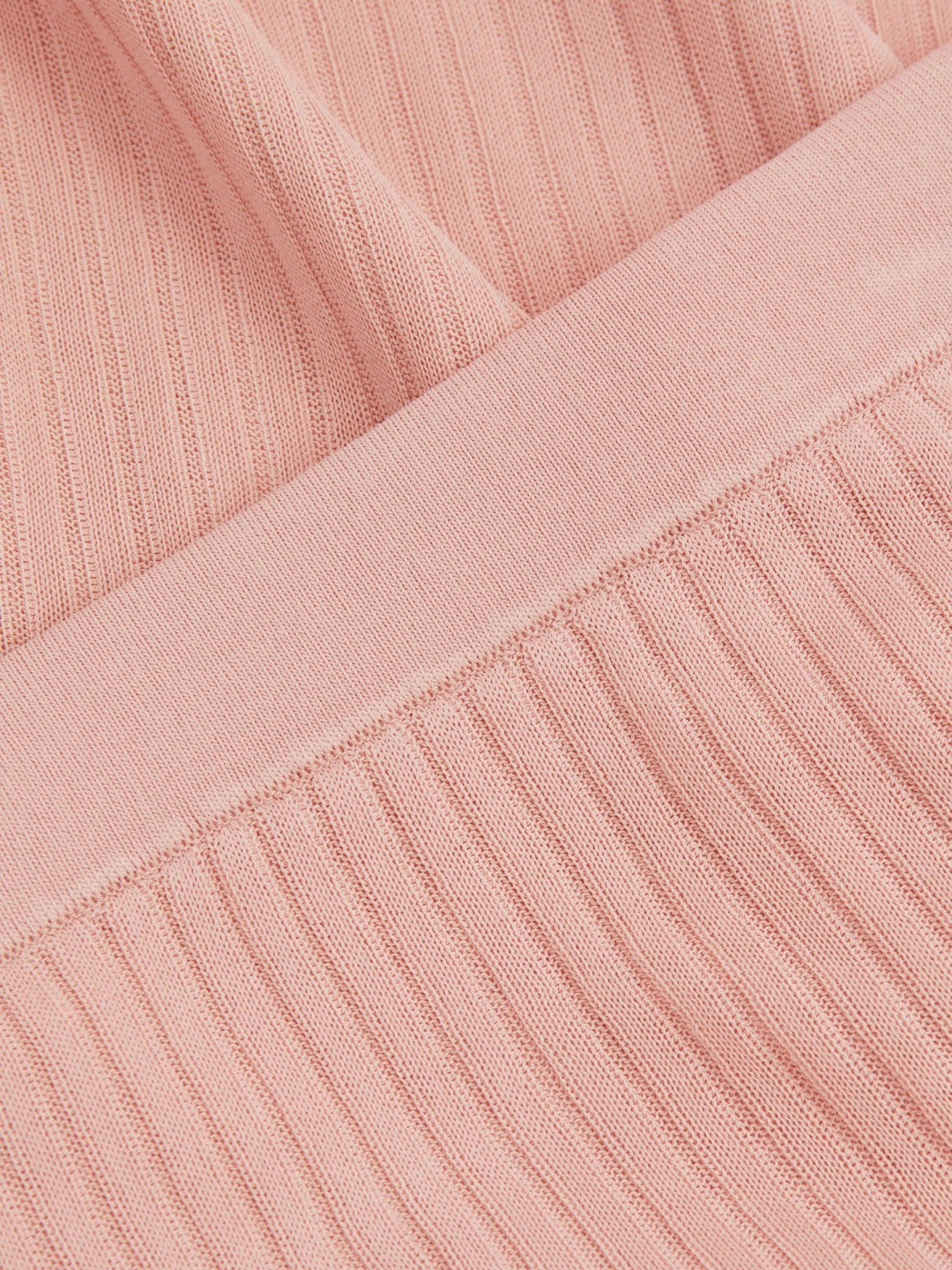 Carrie Pink Anna Quan Sheer Ribbed Knitted Midi Skirt Pink | Womens