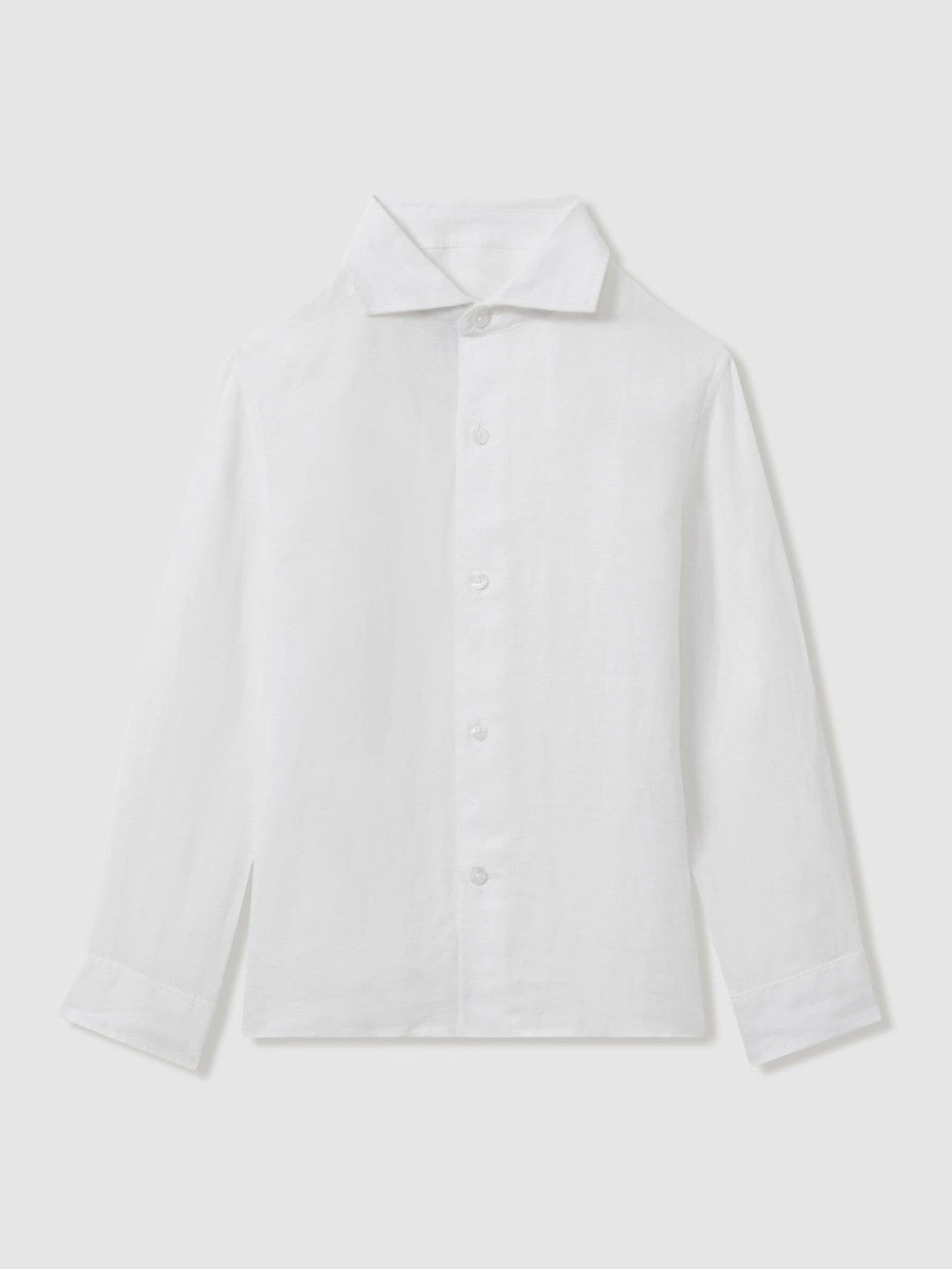 9-13 yrs Linen Cutaway Collar Shirt White | Children