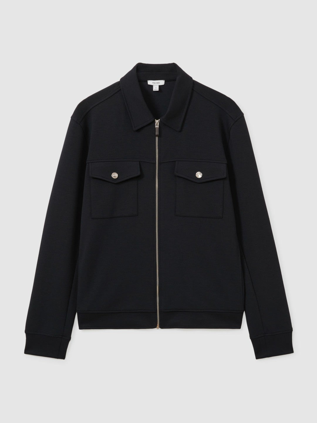 Interlock Jersey Zip-Through Jacket Navy Blue | Mens