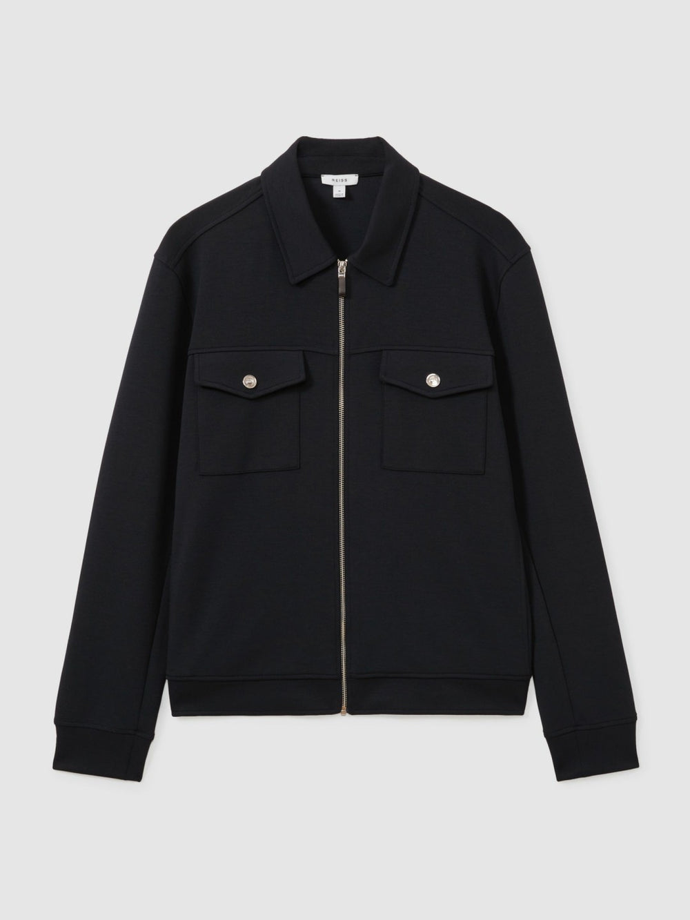 Interlock Jersey Zip-Through Jacket Navy Blue | Mens