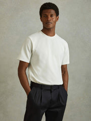 Textured Crew-Neck T-Shirt Off White | Mens