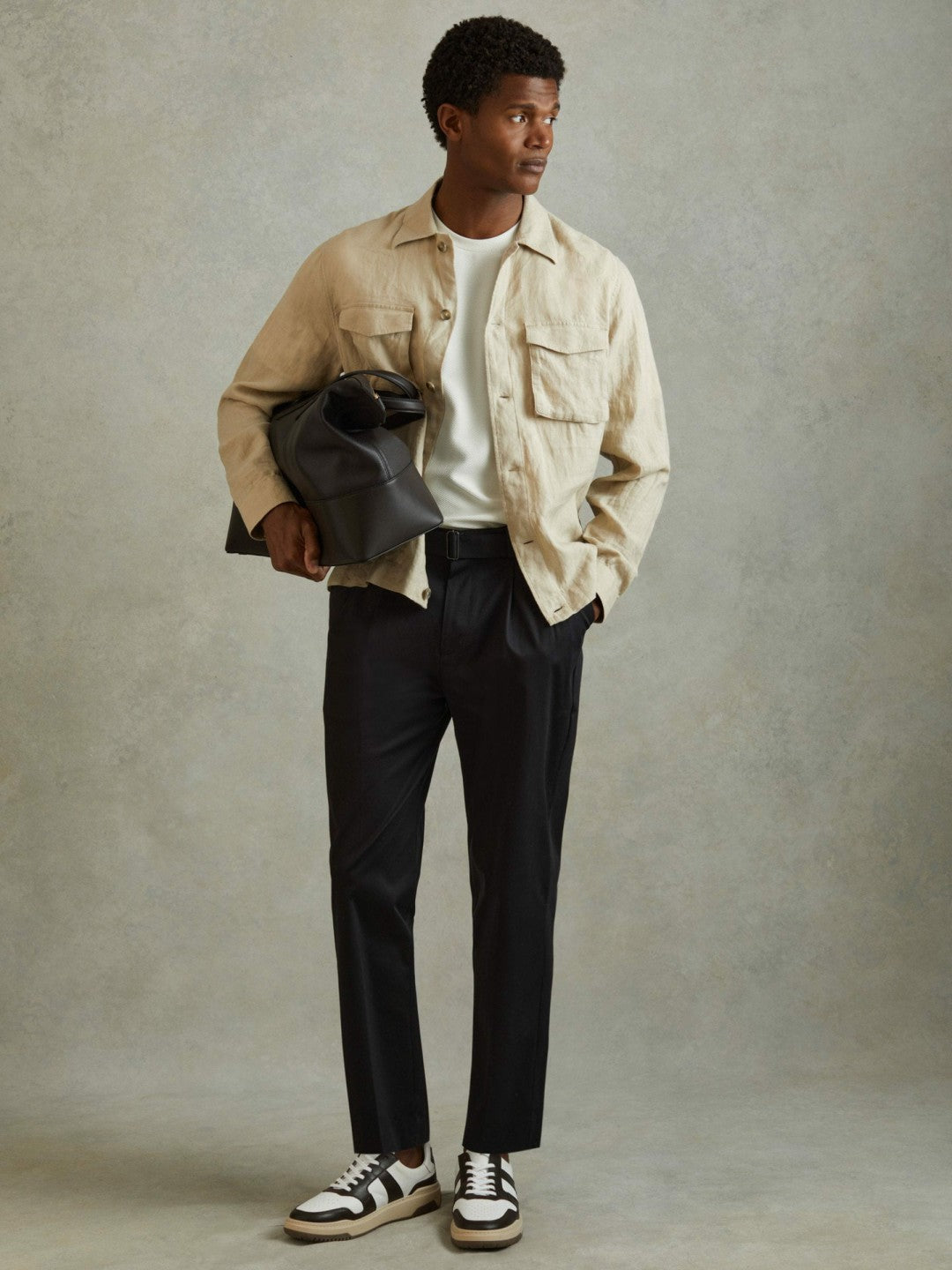 Textured Crew-Neck T-Shirt Off White | Mens