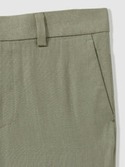 3-9 yrs Slim Fit Linen Adjustable Trousers Apple | Children