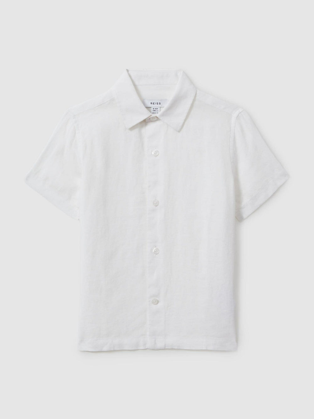 9-13 yrs Short Sleeve Linen Shirt White | Children