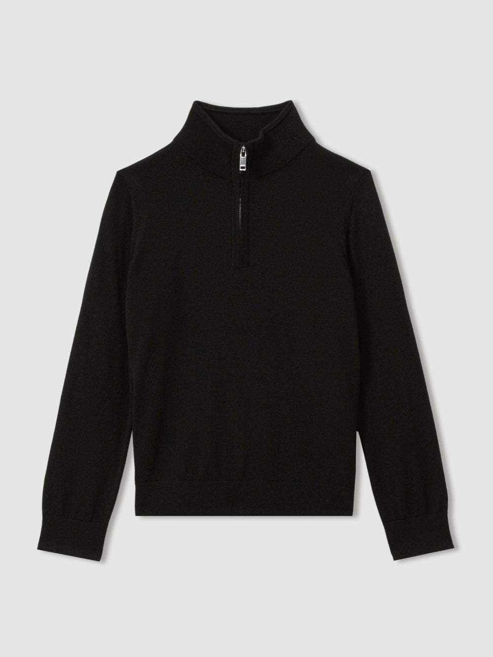 3-9 yrs Merino Wool Half-Zip Funnel Neck Jumper Black | Children
