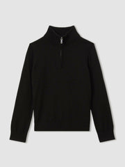 3-9 yrs Merino Wool Half-Zip Funnel Neck Jumper Black | Children