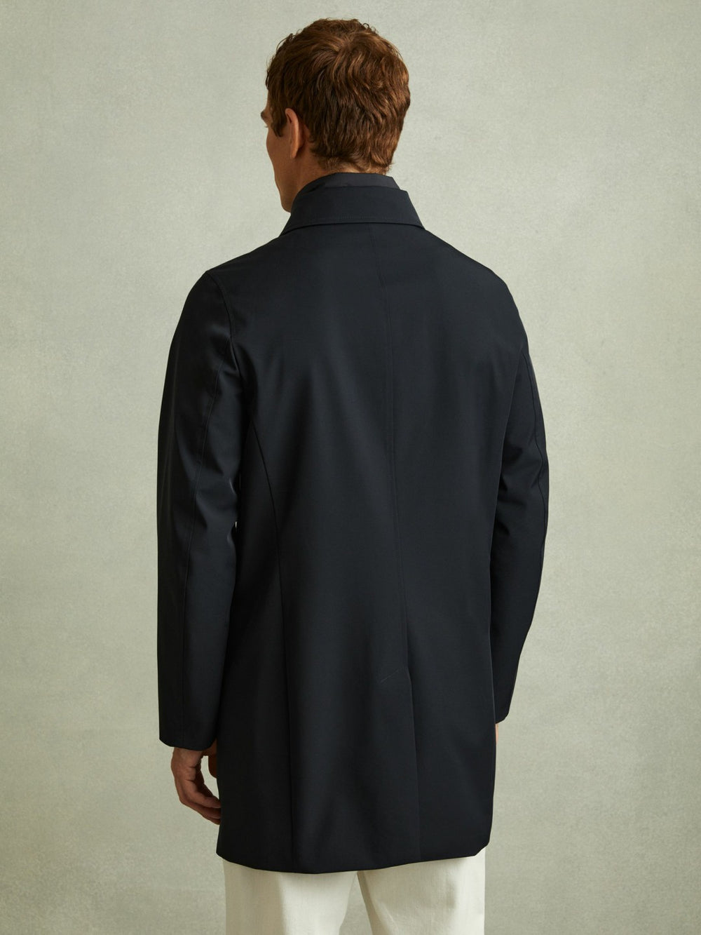 Hybrid Removable Funnel Neck Overcoat Navy | Mens