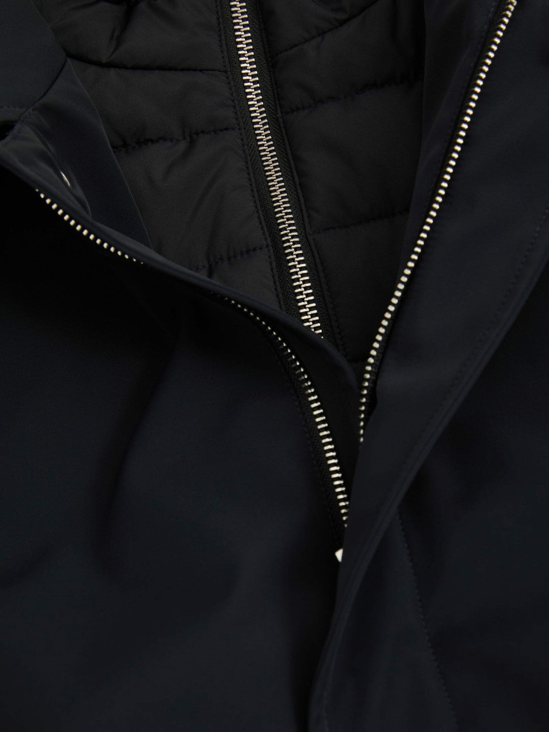 Hybrid Removable Funnel Neck Overcoat Navy | Mens