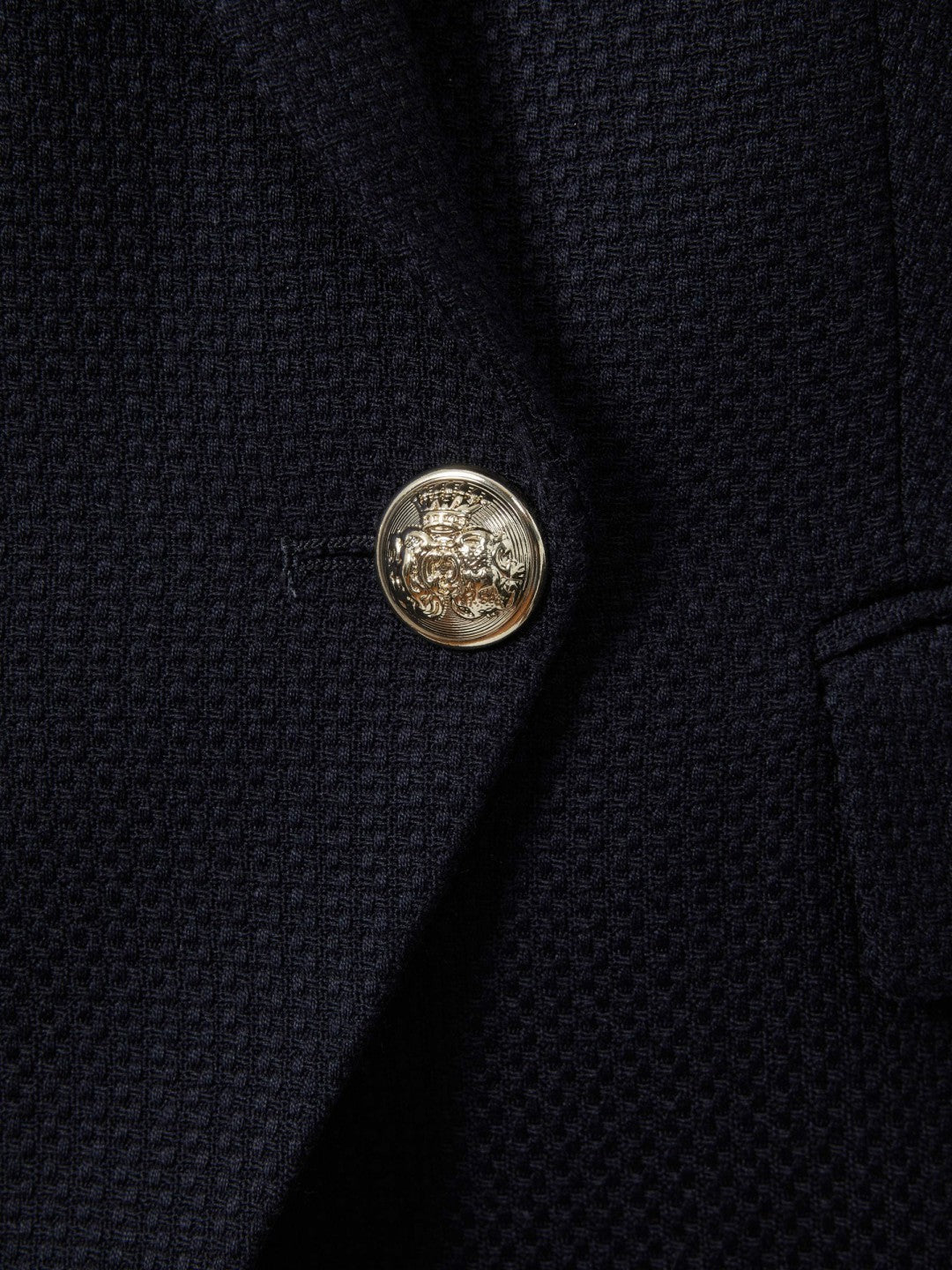 Petite Tailored Fit Textured Double Breasted Blazer Navy | Womens