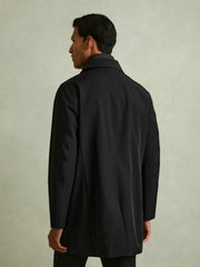 Hybrid Removable Funnel Neck Overcoat Black | Mens
