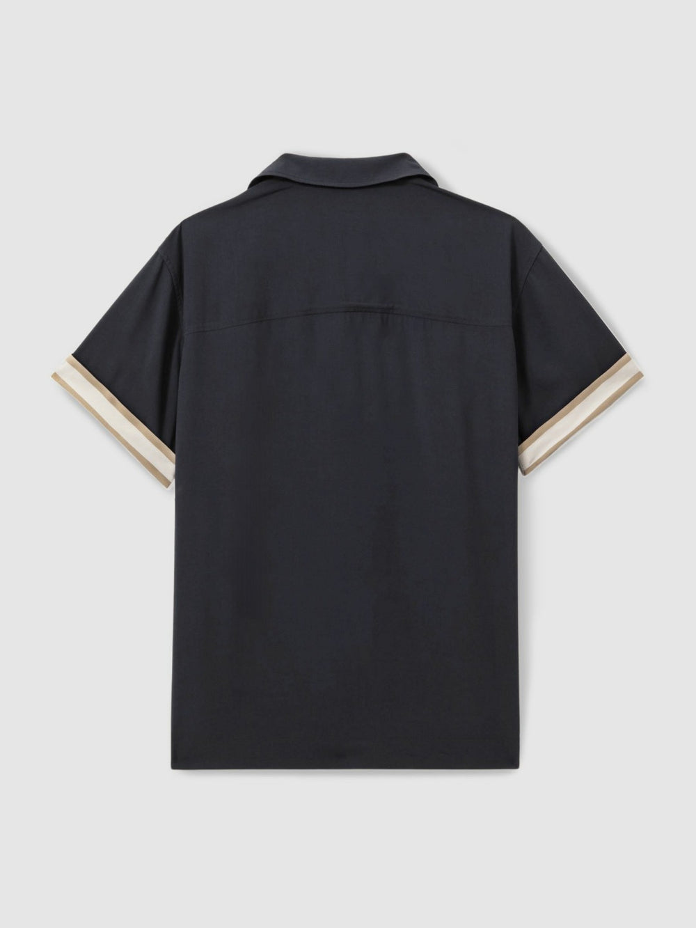 | Ché Cuff Detail Cuban Collar Shirt Navy | Mens