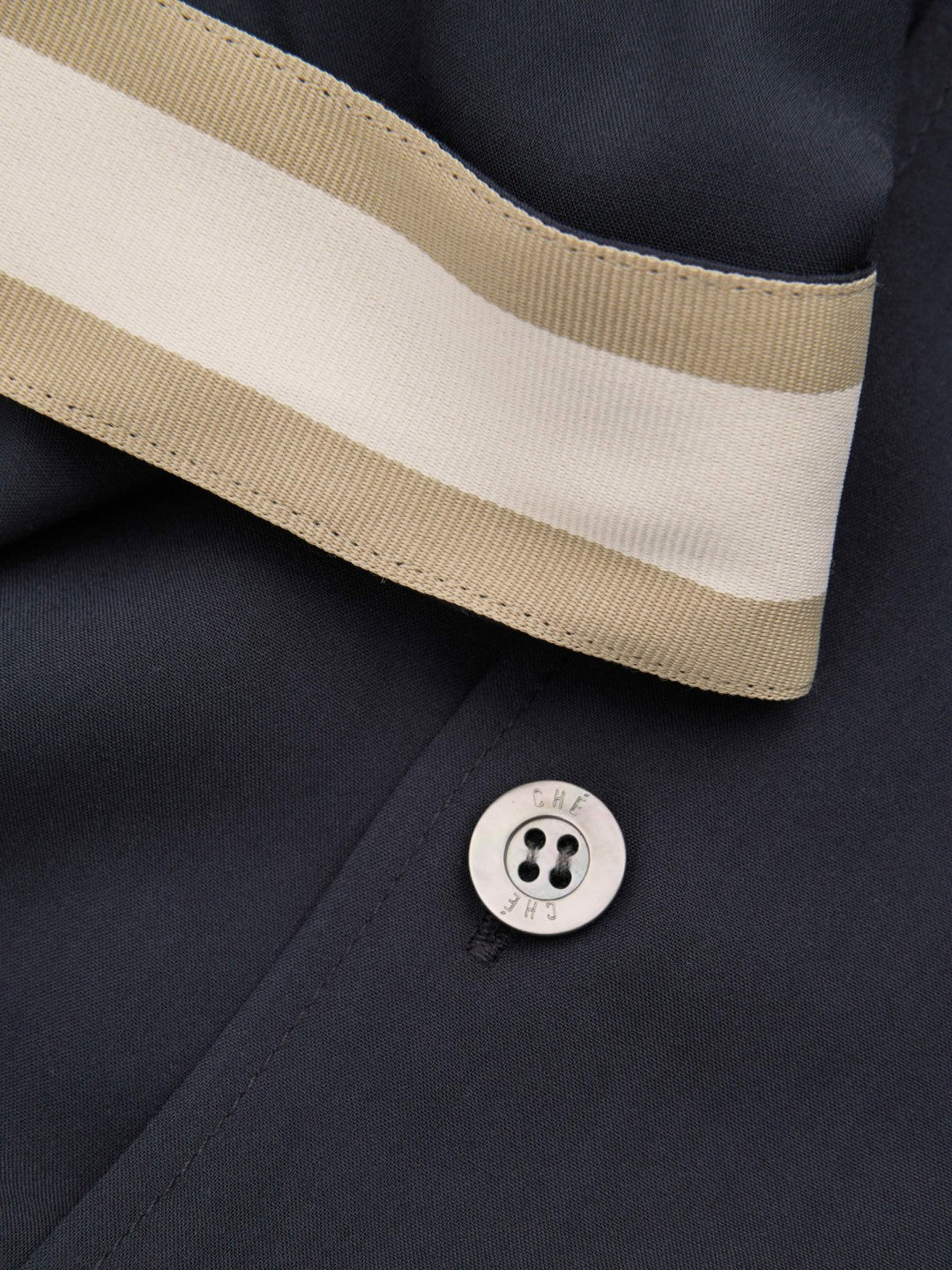 | Ché Cuff Detail Cuban Collar Shirt Navy | Mens