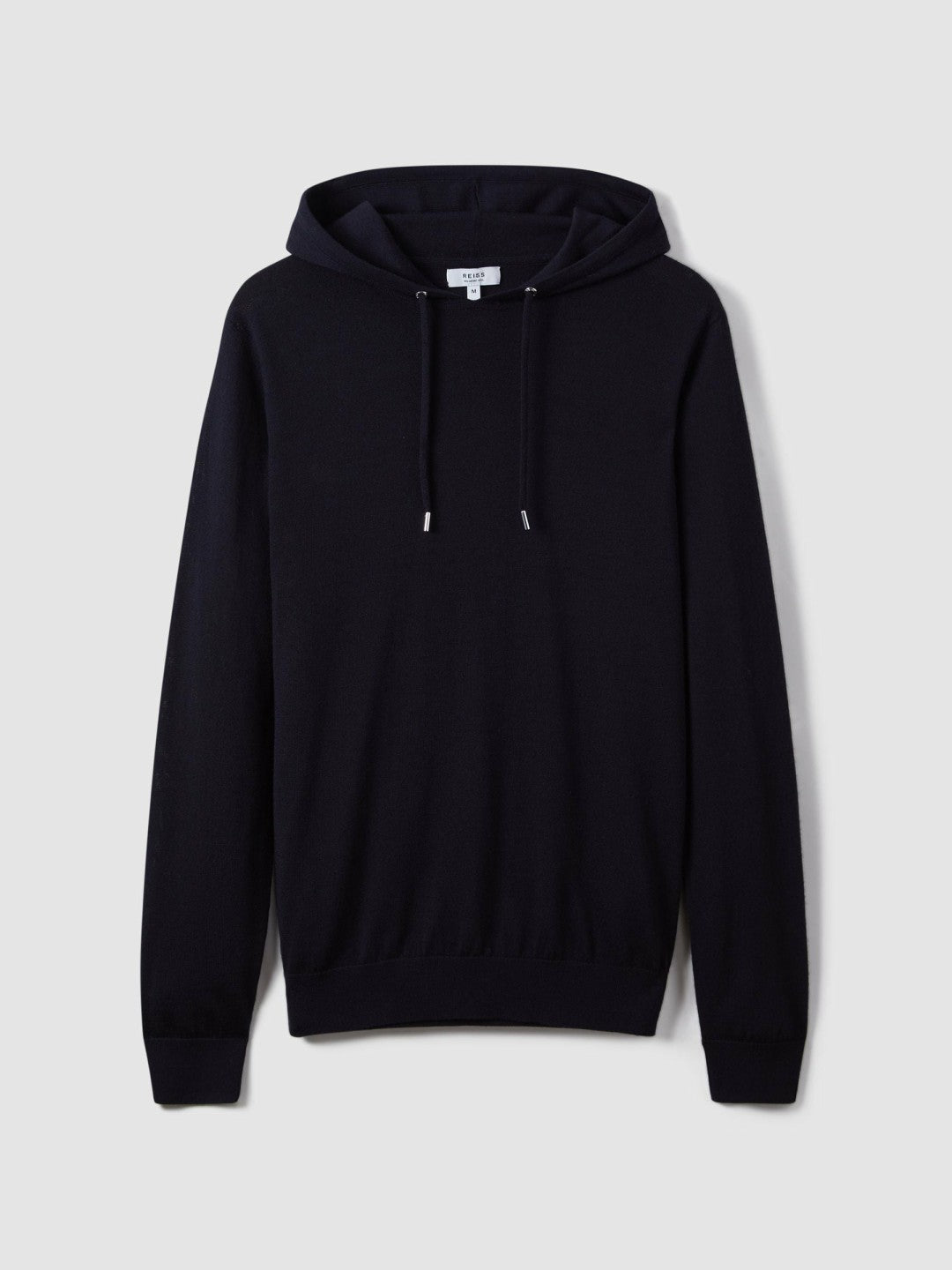 Merino Wool Drawstring Hoodie Navy | Mens