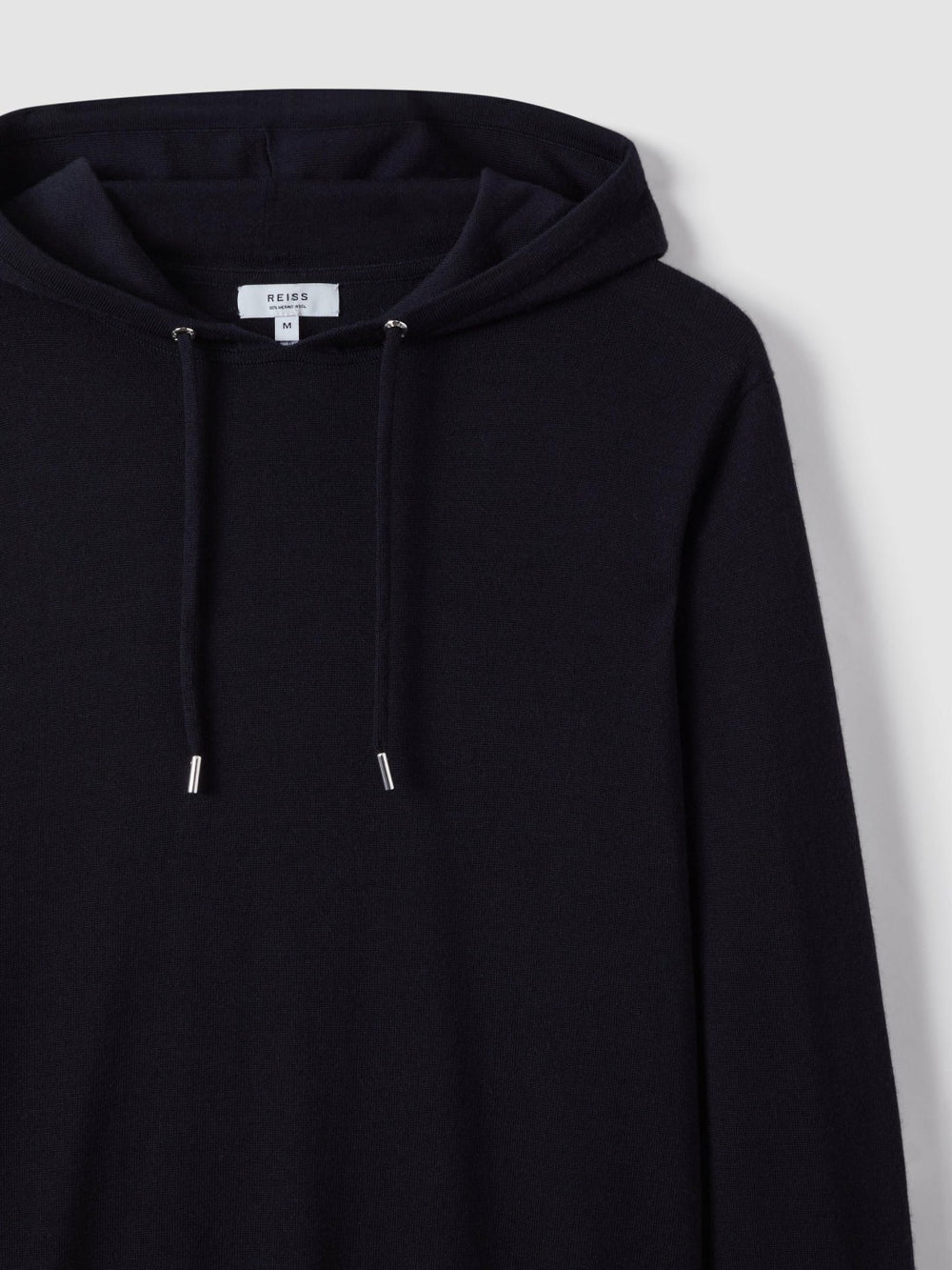 Merino Wool Drawstring Hoodie Navy | Mens