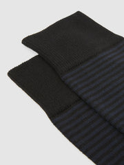 Striped Socks Black/Navy | Mens