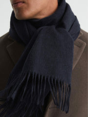 Wool and Cashmere Scarf Navy | Mens
