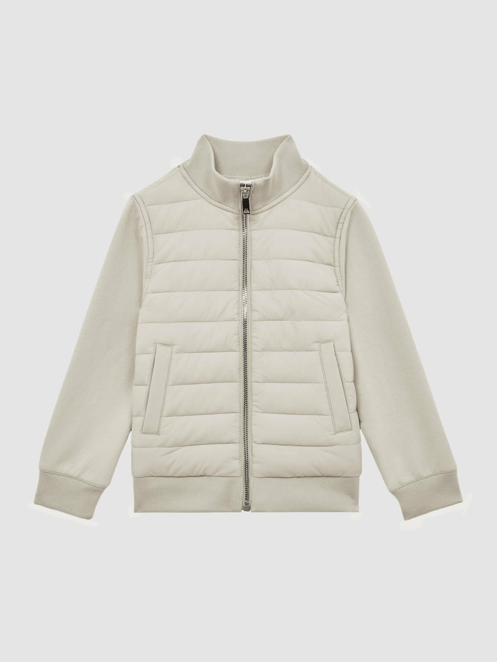 3-9 yrs Funnel Neck Quilted Hybrid Jacket Stone | Children