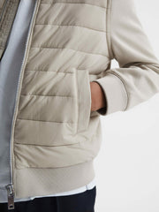 3-9 yrs Funnel Neck Quilted Hybrid Jacket Stone | Children