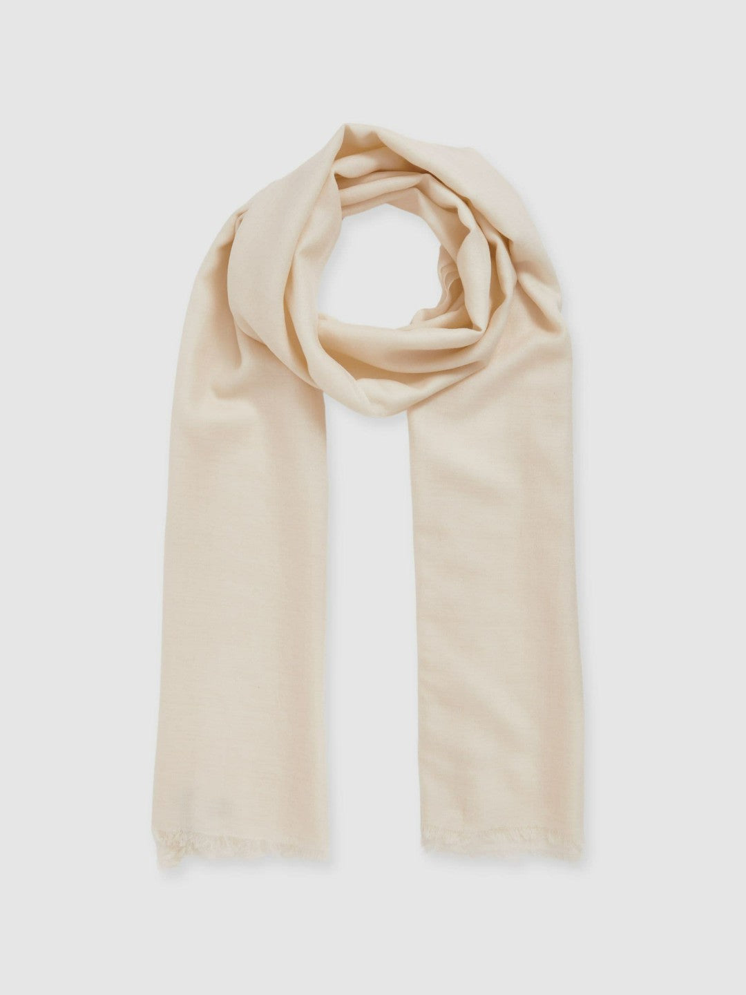 Wool-Cashmere Lightweight Scarf Off White | Womens