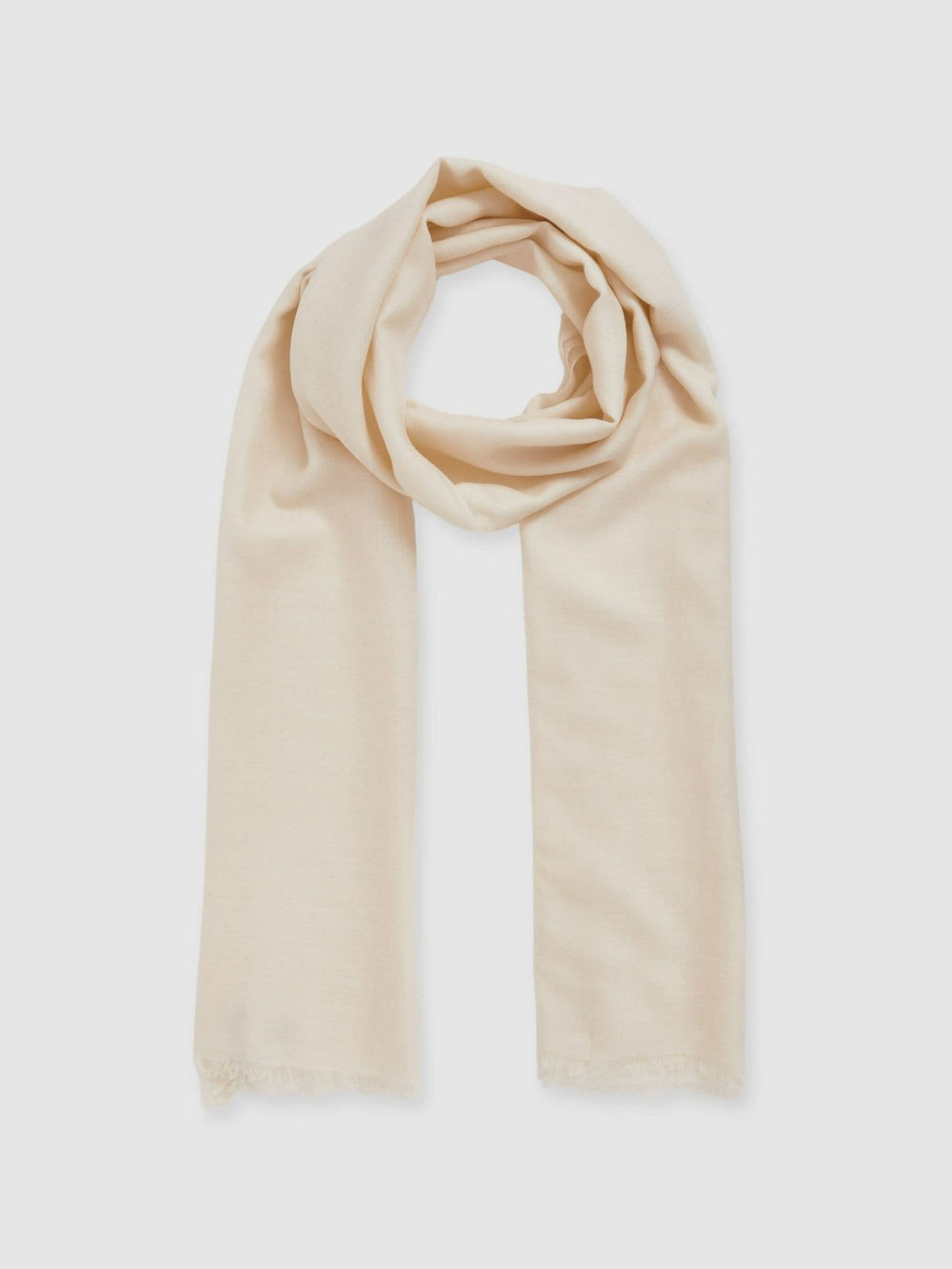Wool-Cashmere Lightweight Scarf Off White | Womens