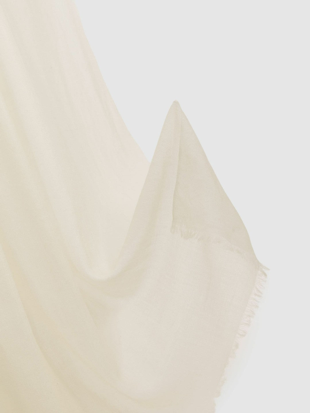 Wool-Cashmere Lightweight Scarf Off White | Womens
