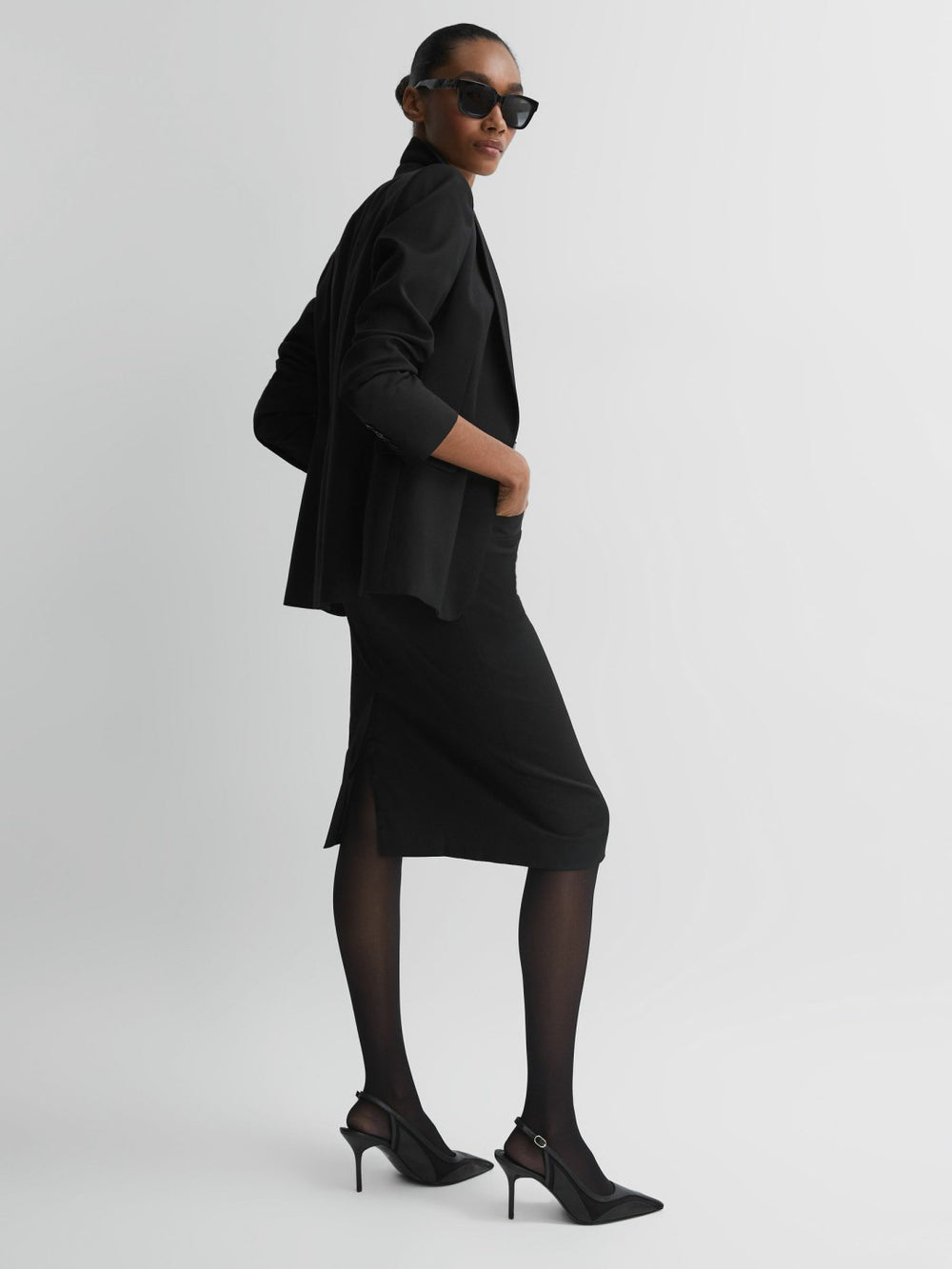 Petite Tailored Pencil Skirt Black | Womens