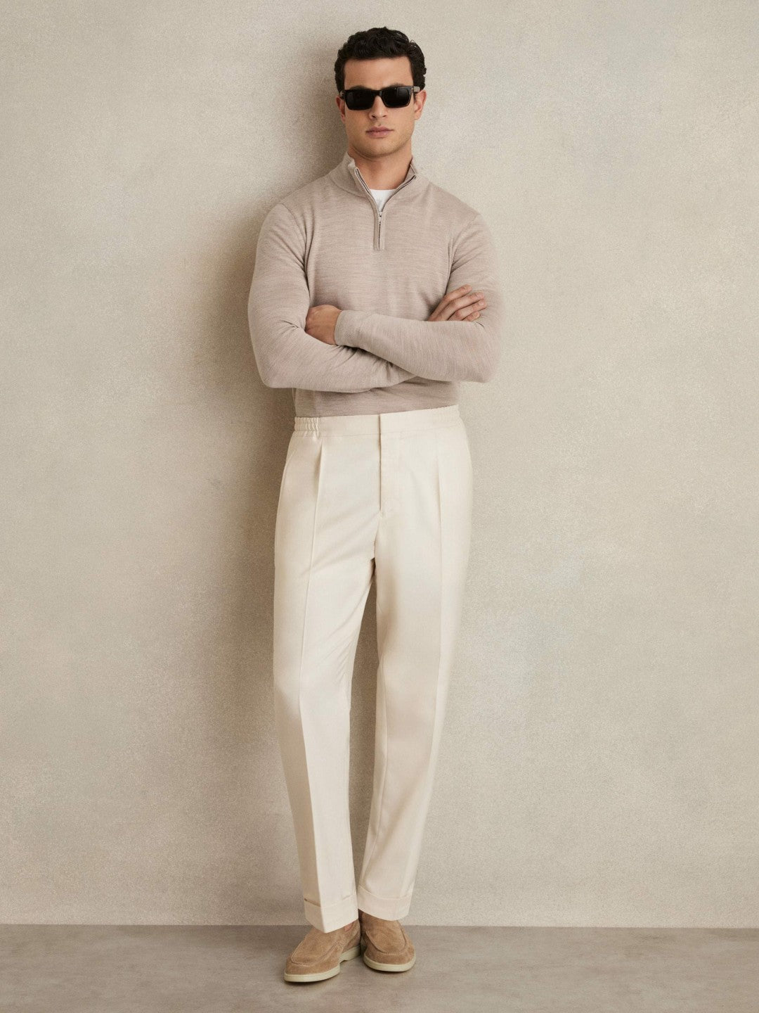 Merino Wool Half-Zip Jumper  | Mens