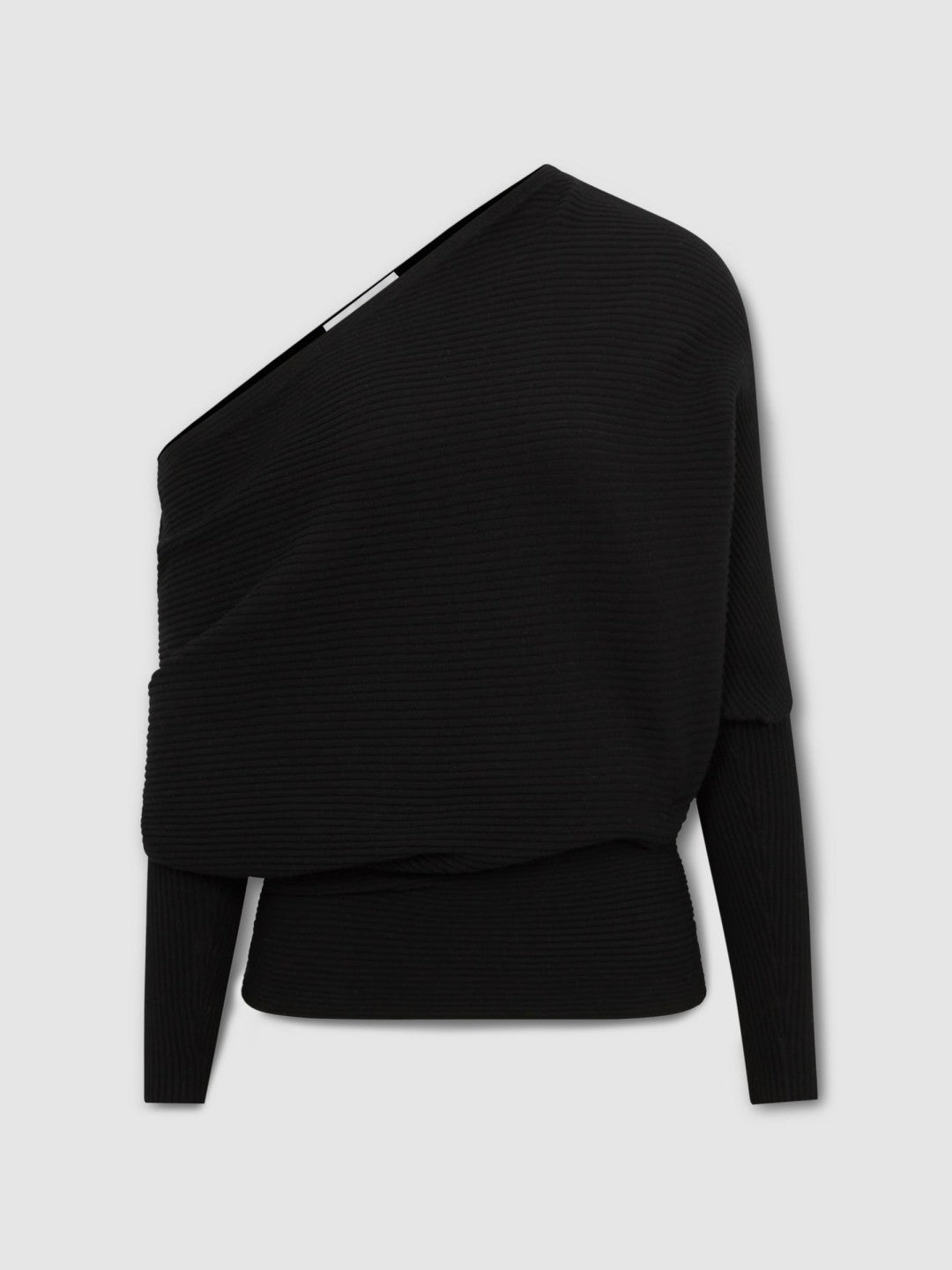 Asymmetric Draped Knitted Jumper Black | Womens