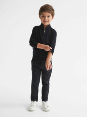 3-9 yrs Merino Wool Zip-Neck Jumper Navy | Children