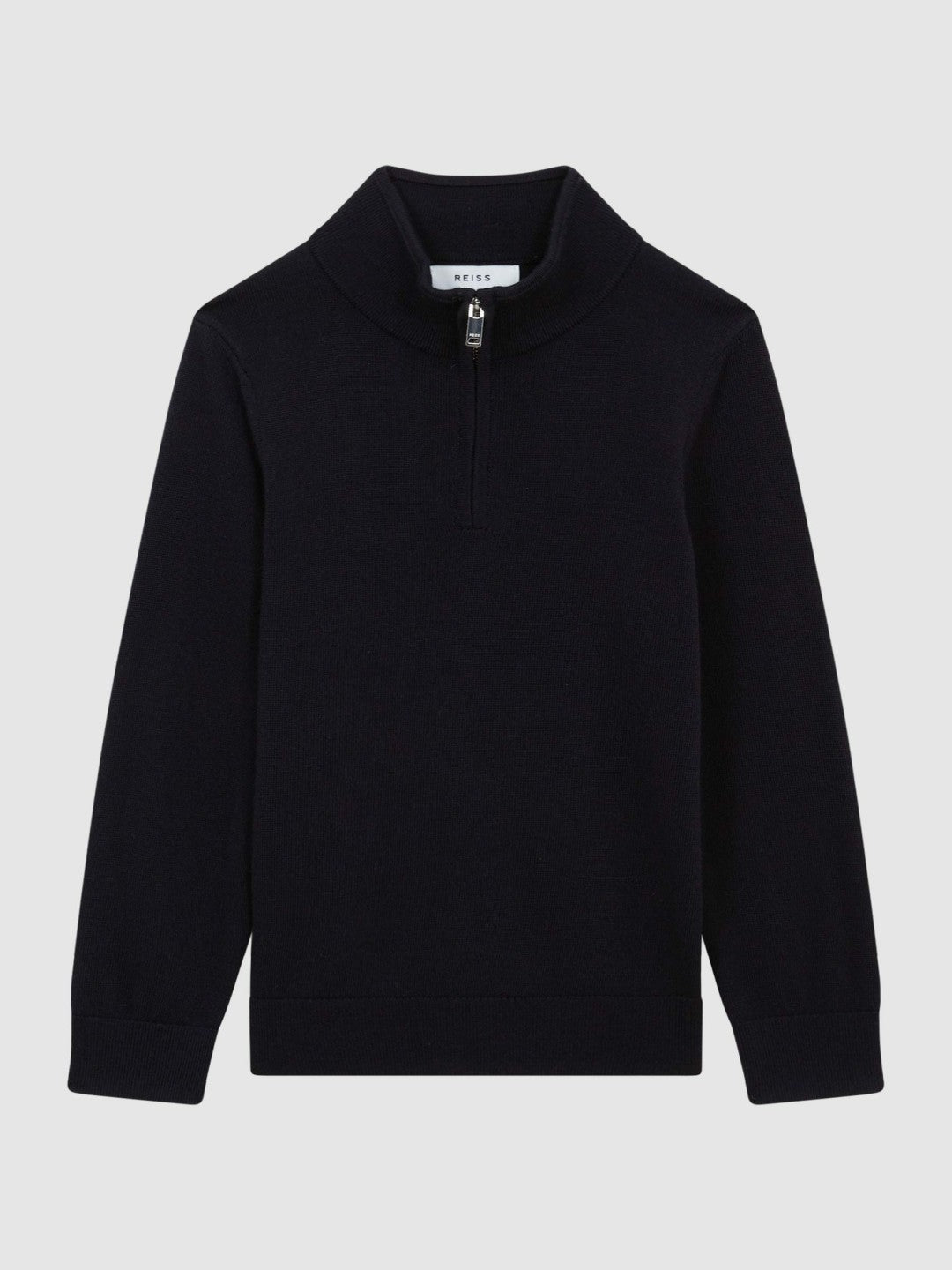 3-9 yrs Merino Wool Zip-Neck Jumper Navy | Children