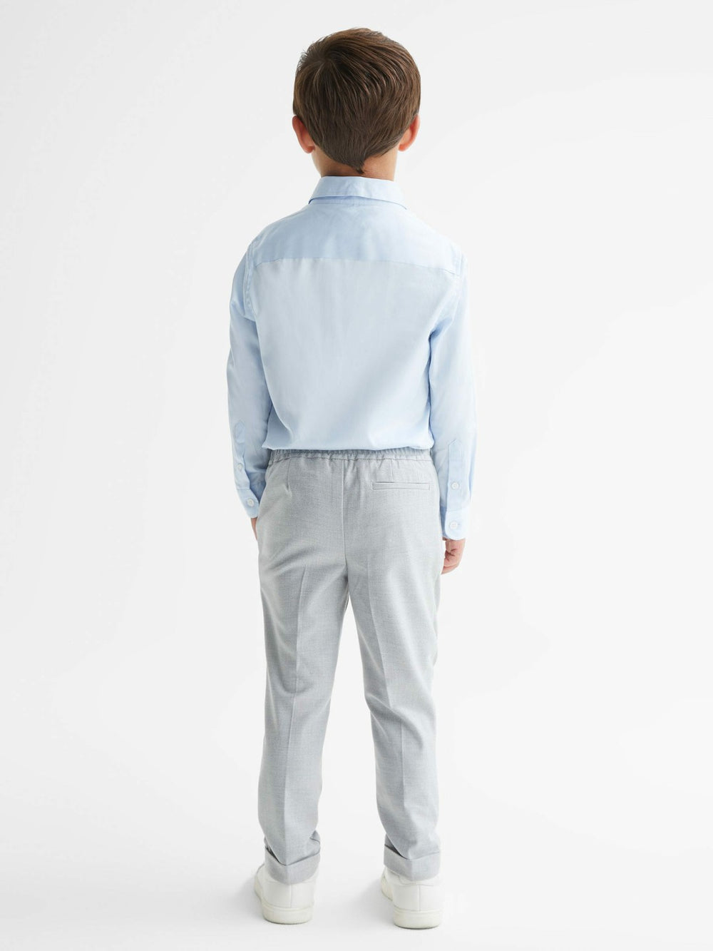 4-9 yrs Slim-Fit Cotton Shirt Soft Blue | Children