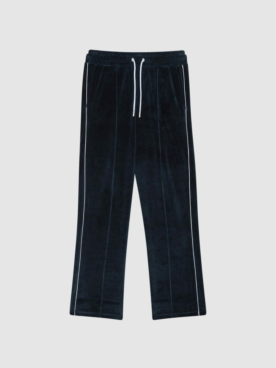 Velour Jogger With Piping Navy | Mens