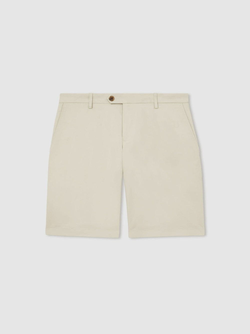 Cotton Chino Shorts With Stretch Stone | Mens