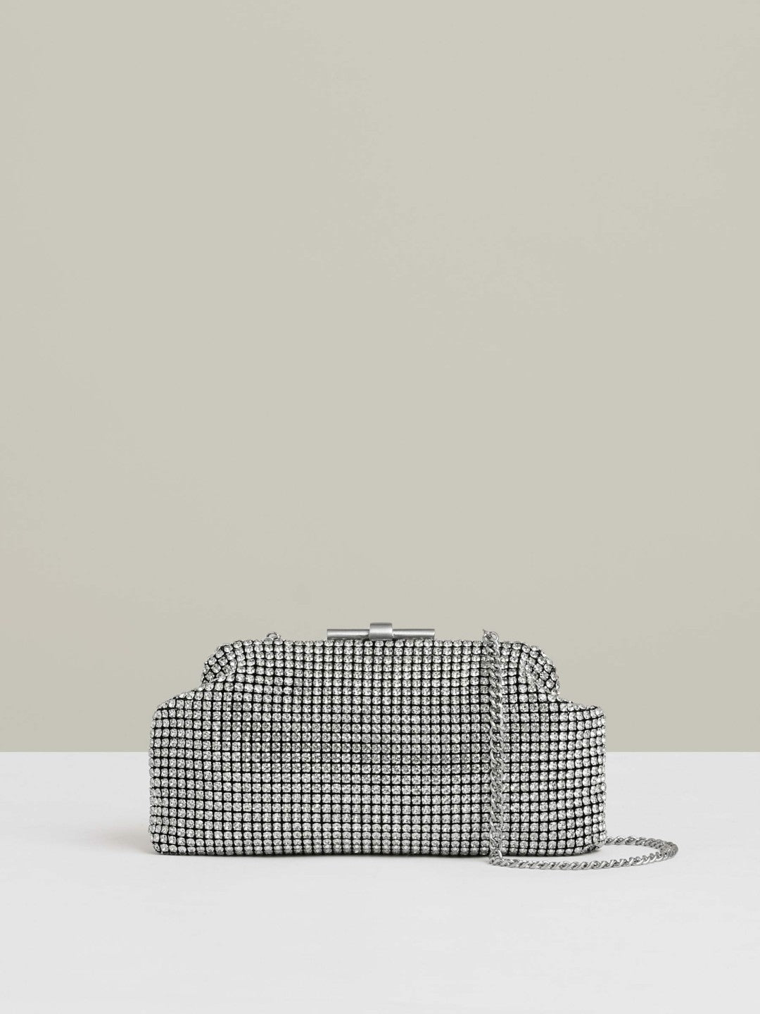 Embellished Clutch Bag Silver | Womens