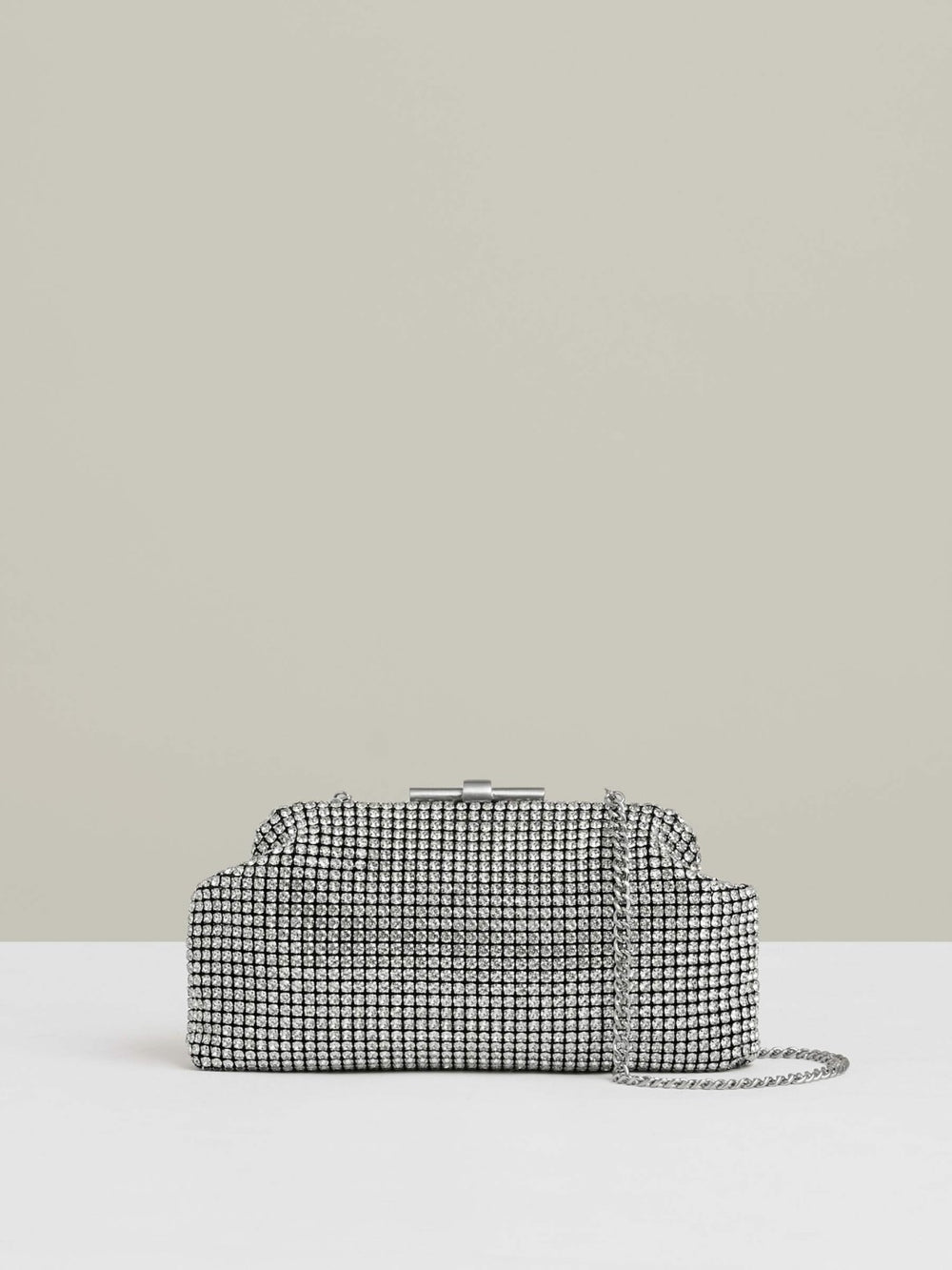 Embellished Clutch Bag Silver | Womens