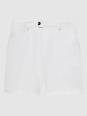 Short Length Casual Chino Shorts White | Mens