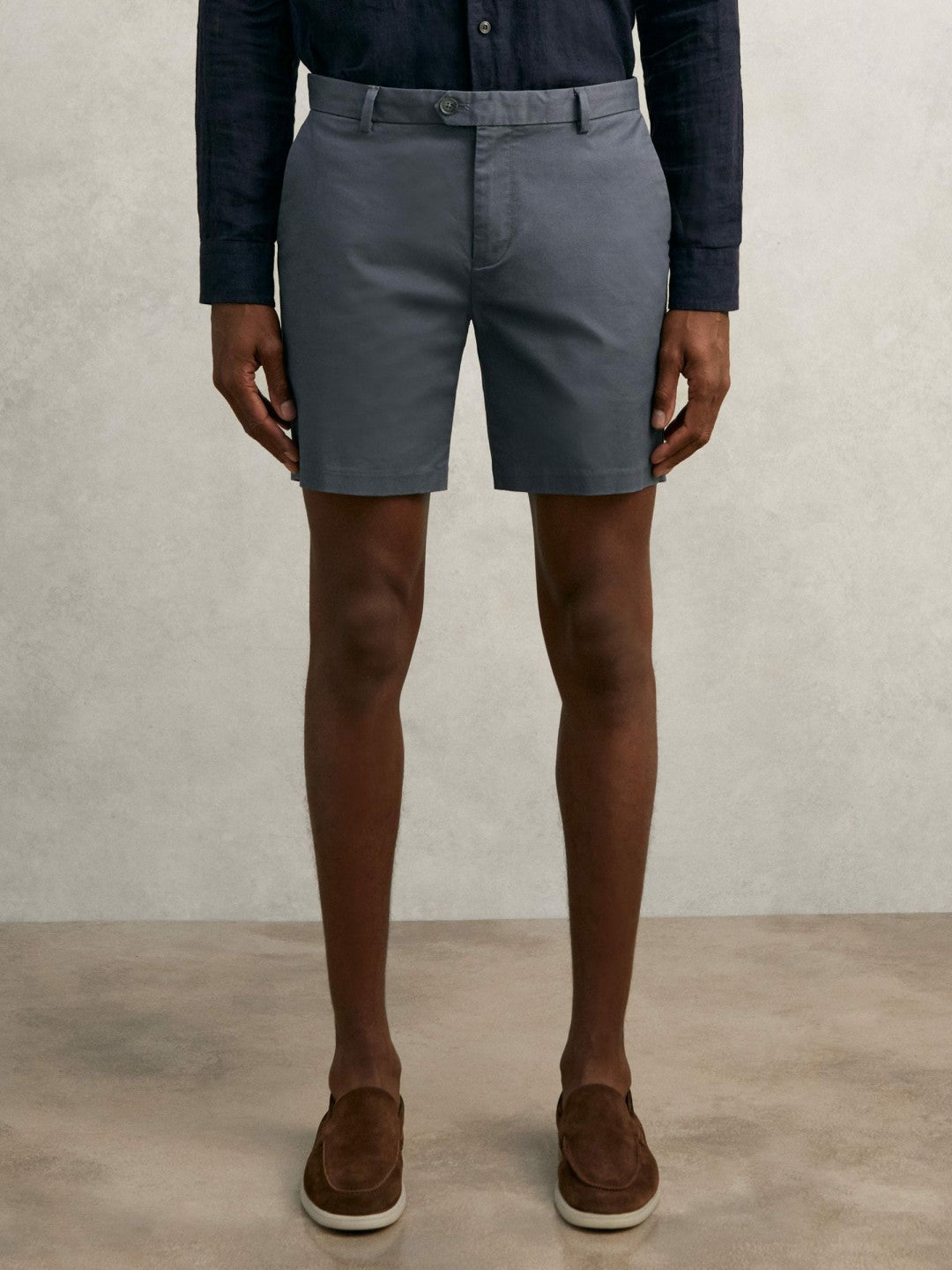 Short Length Casual Chino Shorts Airforce Blue | Mens